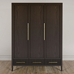 Большой Шкаф Primo Темный орех с 3 дверьми и 3 выдвижными ящиками варинант исполнения - 1 | Loft Concept в Краснодаре