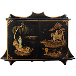 Винтажная полка в Китайском стиле c ручной росписью Chinese Shelf Black варинант исполнения - 1 | Loft Concept в Краснодаре