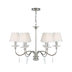 Люстра цвета никель с прозрачными стеклянными подвесками в форме капель Elstead Lighting варинант исполнения - 2 | Loft Concept в Краснодаре