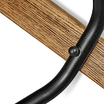 Барный стул со спинкой и металлической подставкой на 4-х деревянных ножках Бежевый Велюр Vendramin Chair варинант исполнения - 6 | Loft Concept в Краснодаре