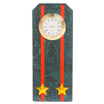Часы погон ВС подарочные настольные из натурального камня Змеевик Military Clock варинант исполнения - 13 | Loft Concept в Краснодаре