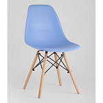 Пластиковый стул на ножках из массива бука Eames Blue варинант исполнения - 1 | Loft Concept в Краснодаре