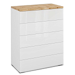 Комод с белым глянцевым фасадом с 5-ю ящиками Grace of Furniture  варинант исполнения - 1 | Loft Concept в Краснодаре