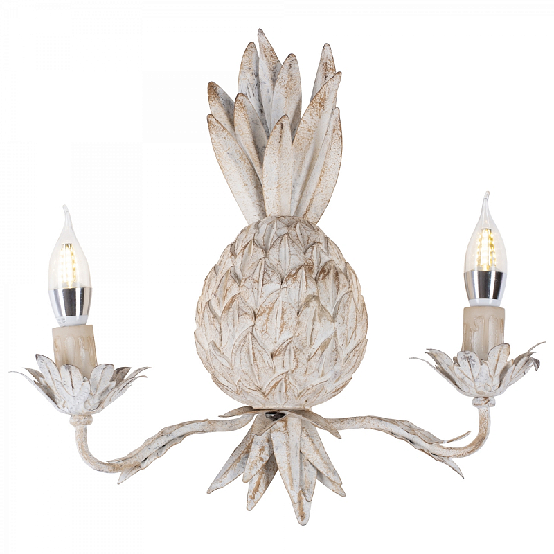 Бра Ананас белый прованс Pineapple Wall Lamp Белый винтажная патина Бра Ананас белый прованс Pineapple Wall Lamp Белый винтажная патина в Краснодаре | Loft Concept