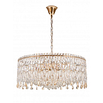 Люстра круглая с хрустальными подвесками на золотистом каркасе Roul Crystal Light варинант исполнения - 9 | Loft Concept в Краснодаре