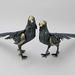 Статуэтка бронзовая пара Фазаны синие Bronze Birds варинант исполнения - 4 | Loft Concept в Краснодаре