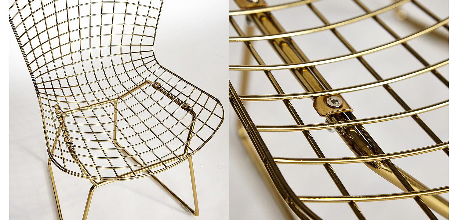 Стул Bertoia Side Chair gold - Loft-Concept в Краснодаре