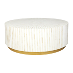 Стол журнальный Белый RADIAL BONE INLAY COFFEE TABLE NATURAL варинант исполнения - 1 | Loft Concept в Краснодаре