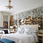 Обои ручная роспись в стиле Арт-деко Rateau Colourway SC-243 on Deep Rich Gold gilded paper варинант исполнения - 1 | Loft Concept в Краснодаре