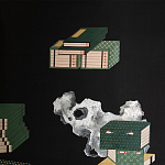 Обои ручная роспись The Art of Learning and Steps for the Flowers by Teo Yang Original colourway on Pitch dyed silk варинант исполнения - 3 | Loft Concept в Краснодаре