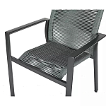 Стул темно-серый с высокой плетеной спинкой и сиденьем Braided Strength варинант исполнения - 7 | Loft Concept в Краснодаре