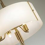 Люстра на штанге с белым круглым плафоном на бронзовом основании с вертикальным декором из металлических трубок Sohne варинант исполнения - 4 | Loft Concept в Краснодаре