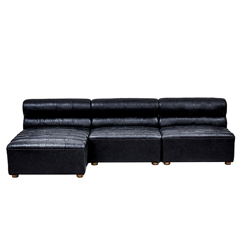 Диван Veronica Leather Sofa Черный в Краснодаре | Loft Concept 