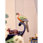 Чаша темно-синего цвета из фарфора с разноцветной птичкой Eden Garden porcelain and bronze варинант исполнения - 5 | Loft Concept в Краснодаре