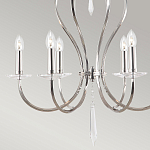 Люстра цвета никель с 6-ю лампами и стеклянными подвесками Elstead Lighting варинант исполнения - 5 | Loft Concept в Краснодаре