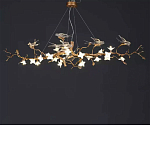 Люстра в виде золотой ветки с цветами и птичками Marvelous Garden варинант исполнения - 7 | Loft Concept в Краснодаре