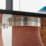 Обеденный стол со стеклянной столешницей и розовыми ножками с тканевой обивкой Wrigley варинант исполнения - 3 | Loft Concept в Краснодаре