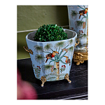 Кашпо из голубого фарфора с бронзовыми элементами Blue Garden варинант исполнения - 4 | Loft Concept в Краснодаре