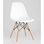 Пластиковый стул на ножках из массива бука Eames White  варинант исполнения - 1 | Loft Concept в Краснодаре
