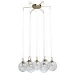 Люстра с 7-ю плафонами из прозрачного стекла в форме шара Orb Cascade  варинант исполнения - 4 | Loft Concept в Краснодаре