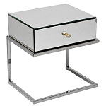 Тумбочка зеркальная с ящиком Mirror Chrome Cabinet варинант исполнения - 1 | Loft Concept в Краснодаре