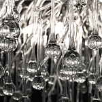 Люстра подвесная с прозрачными стеклянными подвесками в форме капель Диаметр 60 см Droplet Chandelier варинант исполнения - 17 | Loft Concept в Краснодаре