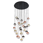 Люстра каскадная с черным круглым основанием 27 подвесов Celestial Waltz варинант исполнения - 1 | Loft Concept в Краснодаре