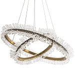 Люстра два кольца с хрустальным декором Rowan Crystal Ring Horizontal Brass Chandelier варинант исполнения - 1 | Loft Concept в Краснодаре