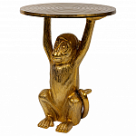 Столик с подстольем в виде обезьянки Bombay Gold варинант исполнения - 1 | Loft Concept в Краснодаре