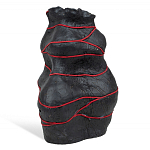 Ваза с красным кожаным жгутом "Красной нитью" варинант исполнения - 1 | Loft Concept в Краснодаре