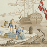 Обои ручная роспись Views of Italy Azure on Sepia варинант исполнения - 1 | Loft Concept в Краснодаре