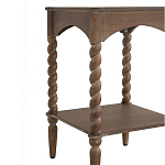 Приставной столик деревянный с резными ножками и нижней полкой Vintage Side Table Brown Wood варинант исполнения - 1 | Loft Concept в Краснодаре
