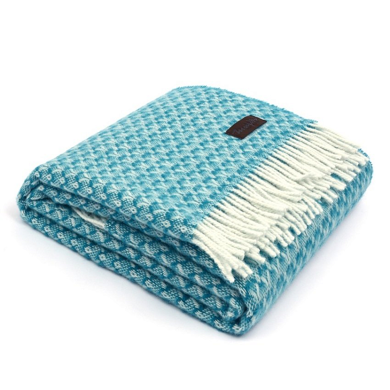 Плед BRIAS TRIANGLE 1510 Marzotto Голубой в Краснодаре | Loft Concept 