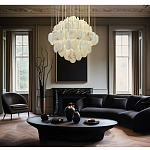 Люстра с овальными подвесками из натурального камня Spatial Composition варинант исполнения - 7 | Loft Concept в Краснодаре