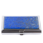 Визитница карманная металлическая с накладкой из натурального камня Лазурит Stone Business Card Holders  варинант исполнения - 1 | Loft Concept в Краснодаре