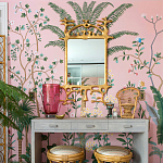 Обои ручная роспись Amazonia Florence Pink dyed silk варинант исполнения - 4 | Loft Concept в Краснодаре