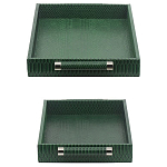 Комплект из двух прямоугольных подносов зеленого цвета Serpent варинант исполнения - 3 | Loft Concept в Краснодаре