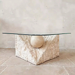 Дизайнерский журнальный стол в виде раковины с жемчужиной под прозрачной столешницей Fahin варинант исполнения - 2 | Loft Concept в Краснодаре