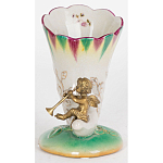 Ваза из фарфора с бронзовой фигуркой ангела Eden Garden porcelain and bronze варинант исполнения - 1 | Loft Concept в Краснодаре