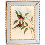 Постер с изображением птиц и цветов в зеркальной раме Blooming Birds Poster варинант исполнения - 3 | Loft Concept в Краснодаре