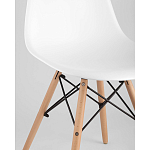 Пластиковый стул на ножках из массива бука Eames White  варинант исполнения - 2 | Loft Concept в Краснодаре