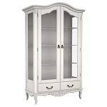Витрина белая двухдверная с 4-мя полками и 2-мя ящиками в стиле прованс White Provence варинант исполнения - 1 | Loft Concept в Краснодаре