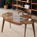 Стол рабочий округлой формы с ящиком  Working Moonnut Table варинант исполнения - 2 | Loft Concept в Краснодаре