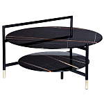 Стол журнальный круглый черный с полкой Inherence варинант исполнения - 1 | Loft Concept в Краснодаре