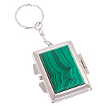 Зеркало брелок складное двухстороннее из натурального камня Малахит Stone Mirrors варинант исполнения - 1 | Loft Concept в Краснодаре