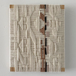 Текстильное панно ручной работы из хлопкового шнура wall panel line beige варинант исполнения - 1 | Loft Concept в Краснодаре