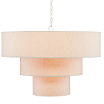 Люстра круглая трехъярусная с тканевыми абажурами Light Soft Glow варинант исполнения - 1 | Loft Concept в Краснодаре