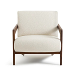 Кресло с обивкой из белого букле Armchair White Boucle варинант исполнения - 4 | Loft Concept в Краснодаре