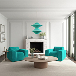 Подвесной вязаный бирюзовый светильник «Звезда Востока 02» варинант исполнения - 1 | Loft Concept в Краснодаре