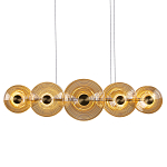 Люстра подвесная светодиодная со стеклянными плафонами янтарного цвета в форме дисков Savio Glass Disc варинант исполнения - 1 | Loft Concept в Краснодаре